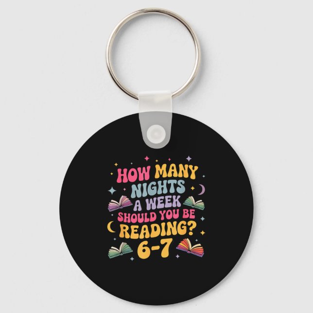 How Many Nights Reading 67 Meme Six Seven Teacher  Keychain (Front)