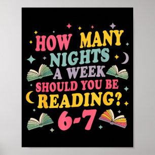 How Many Nights Reading 67 Meme Six Seven Teacher Poster