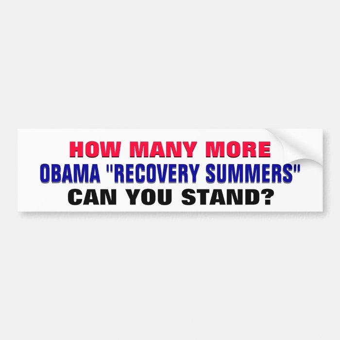 How Many Obama Recovery Summers Can You Stand? Bumper Stickers