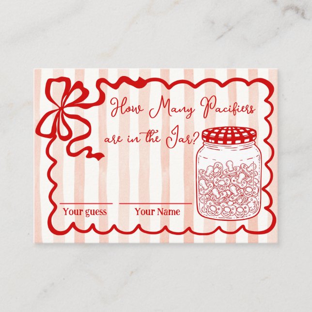 How Many Pacifiers are in the Jar Enclosure Card (Front)