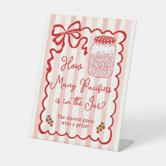 How Many Pacifiers are in the Jar Pedestal Sign