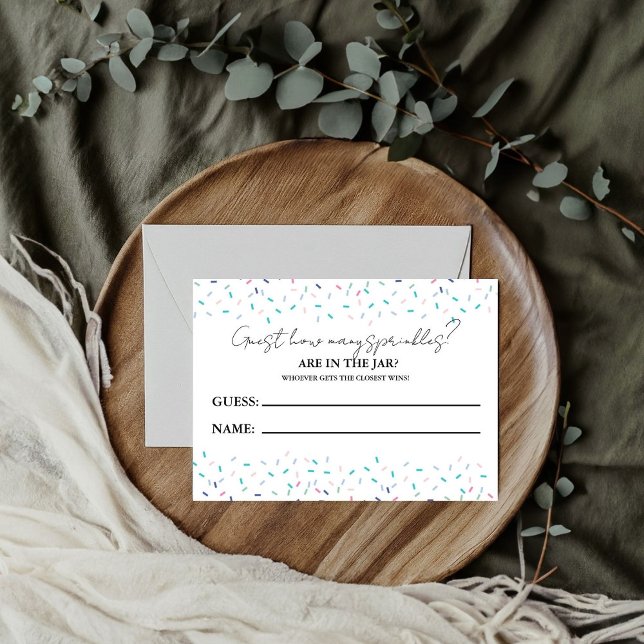 How Many SPrinkles In the Jar Baby Shower Game Enclosure Card (Creator Uploaded)