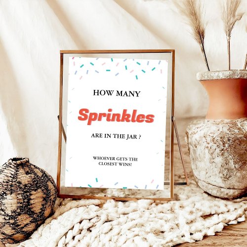 How Many SPrinkles In the Jar Baby Shower Game  Poster
