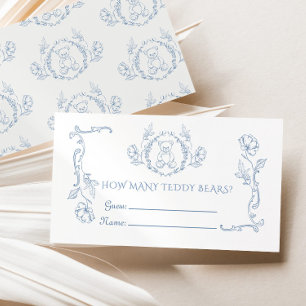 How many teddy bears Toile vintage frame Enclosure Card