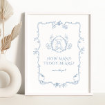 How many teddy bears Toile vintage frame Poster<br><div class="desc">How many teddy bears Toile vintage frame Poster
Matching items available.</div>