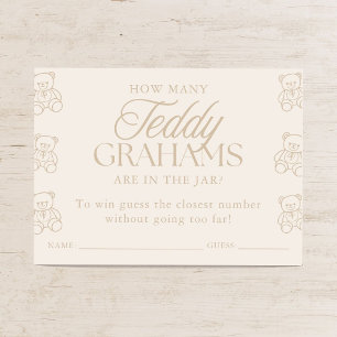 How Many Teddy Grahams Baby Shower Guessing Game Enclosure Card