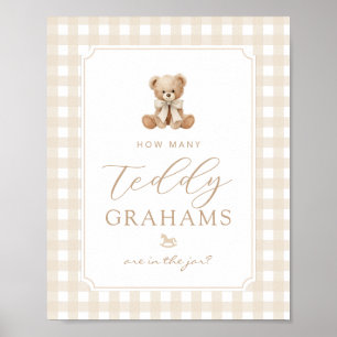 How many teddy grahams Gender neutral Gingham Poster