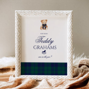 How many teddy grahams Teddy Bear Navy Bow Poster