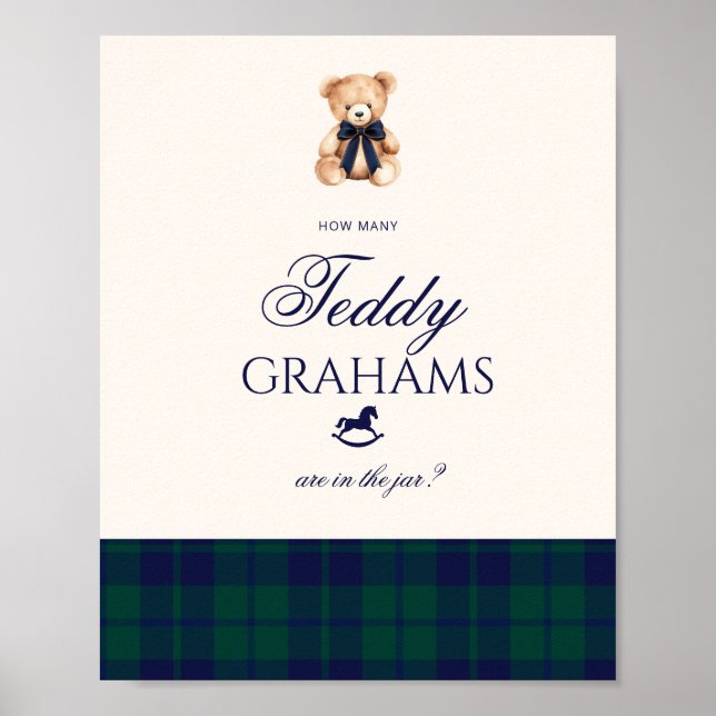 How many teddy grahams Teddy Bear Red Bow Poster (Front)