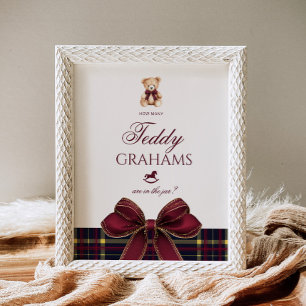 How many teddy grahams Teddy Bear Red Bow Poster