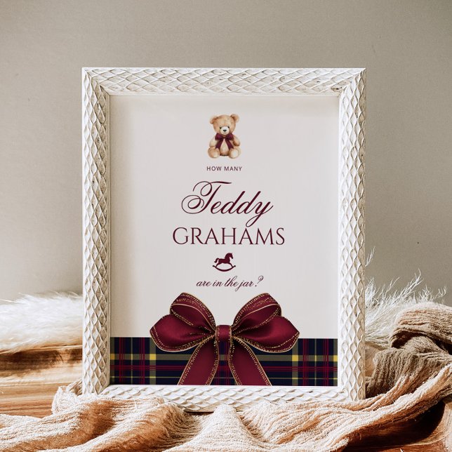 How many teddy grahams Teddy Bear Red Bow Poster (Creator Uploaded)