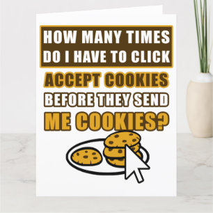 How Many Times Do I Have To Click Accept Cookies Letterpress Thank You Card