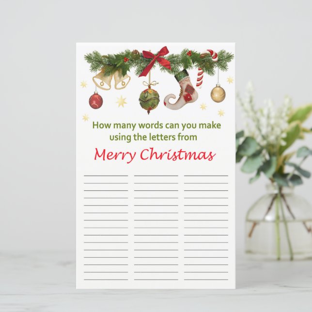 How many words can you make from Merry Christmas (Standing Front)