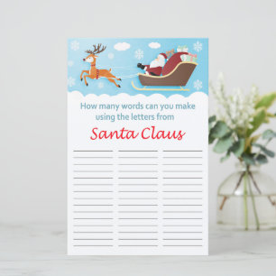 How many words can you make from Sanda Claus