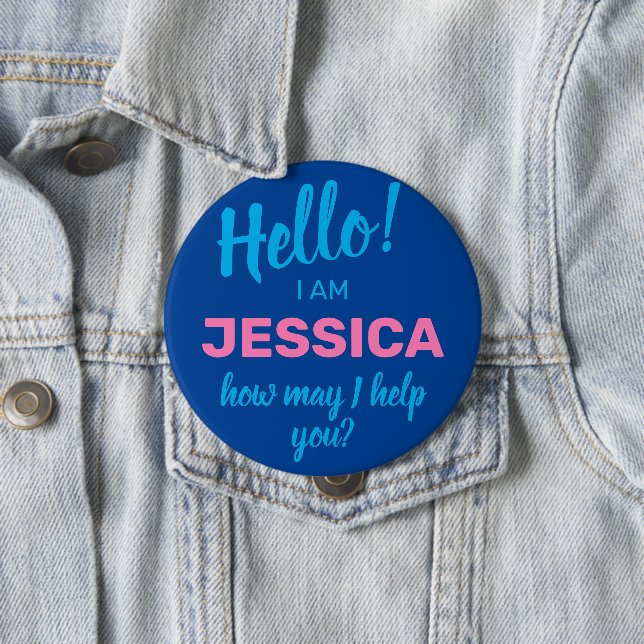 How May I Help You Blue Friendly Business Name Button (In Situ)