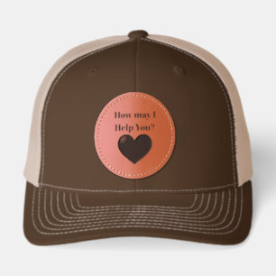 "How may I Help you?" Leather Patch Hat
