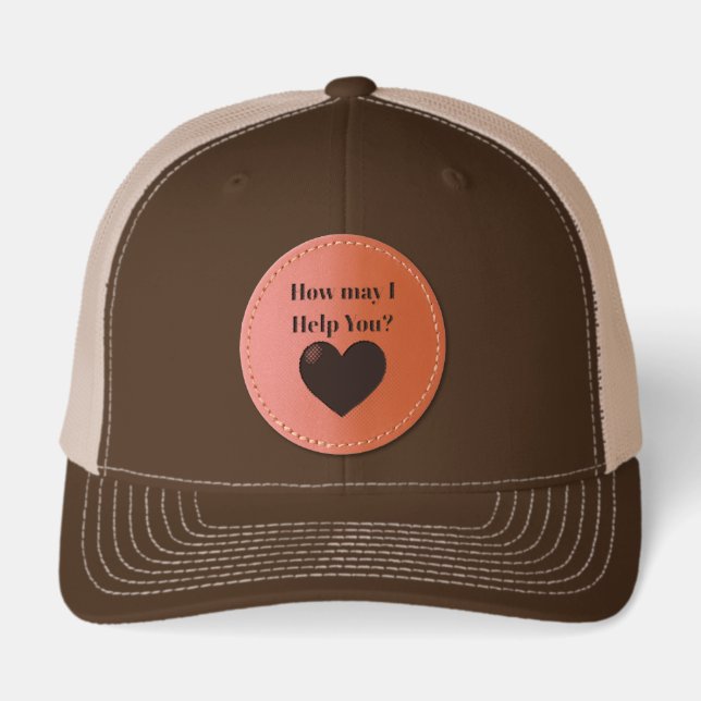 "How may I Help you?" Leather Patch Hat (Front)