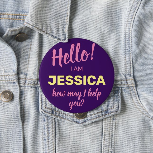 How May I Help You Purple Friendly Business Name Button (In Situ)