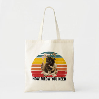 how meow you need money - gangsta cat tote bag