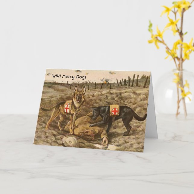 How Mercy Dogs Saved WWI Soldiers on Battlefields Card (Yellow Flower)