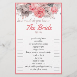 How much do you know The Bride Trivia Card Flyer