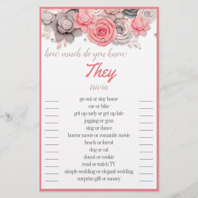 How much do you know They Card Flyer (Front)
