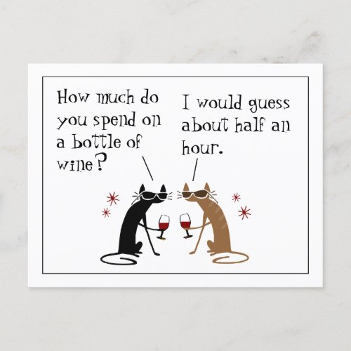 How Much Do You Spend on Bottle of Wine Postcard