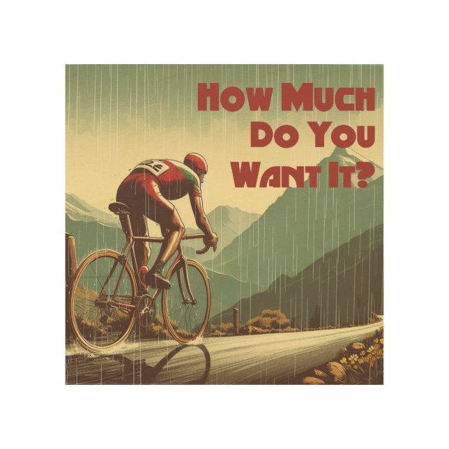 How Much Do You Want It Cycling Wood Wall Art (Front)