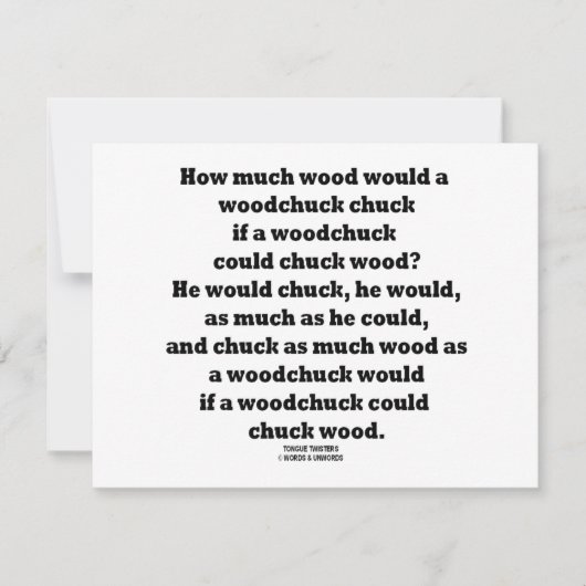 How Much Wood Would A Woodchuck Chuck Twister (Front)