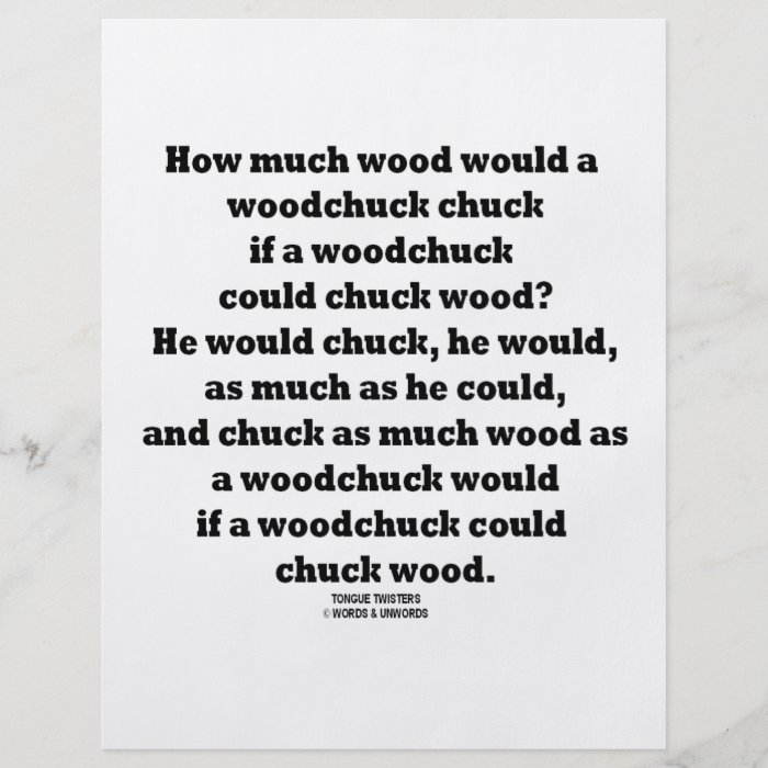 How Much Wood Would A Woodchuck Chuck Twister Flyer Design