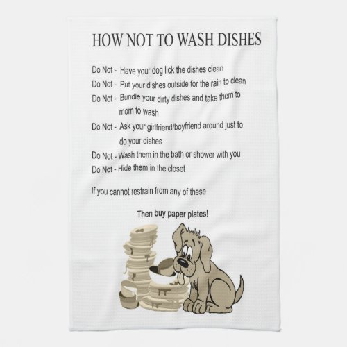 How Not To Wash The Dishes Teatowel Kitchen Towel