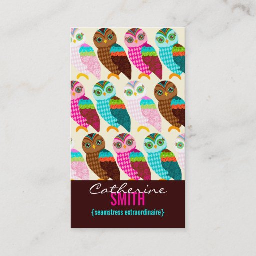 Customizable How Now Little Owl? Vertical Business Cards