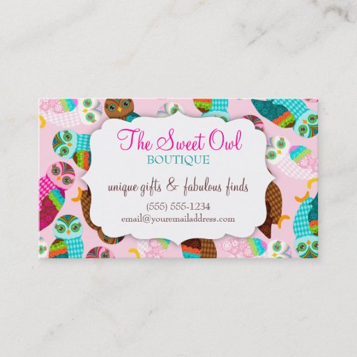 Customizable How Now Little Owls? Coupon Business Card