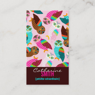 How Now Little Owls? Vertical Business Card