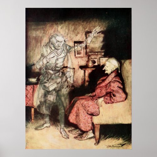 How now said Scrooge caustic and cold as ever Poster