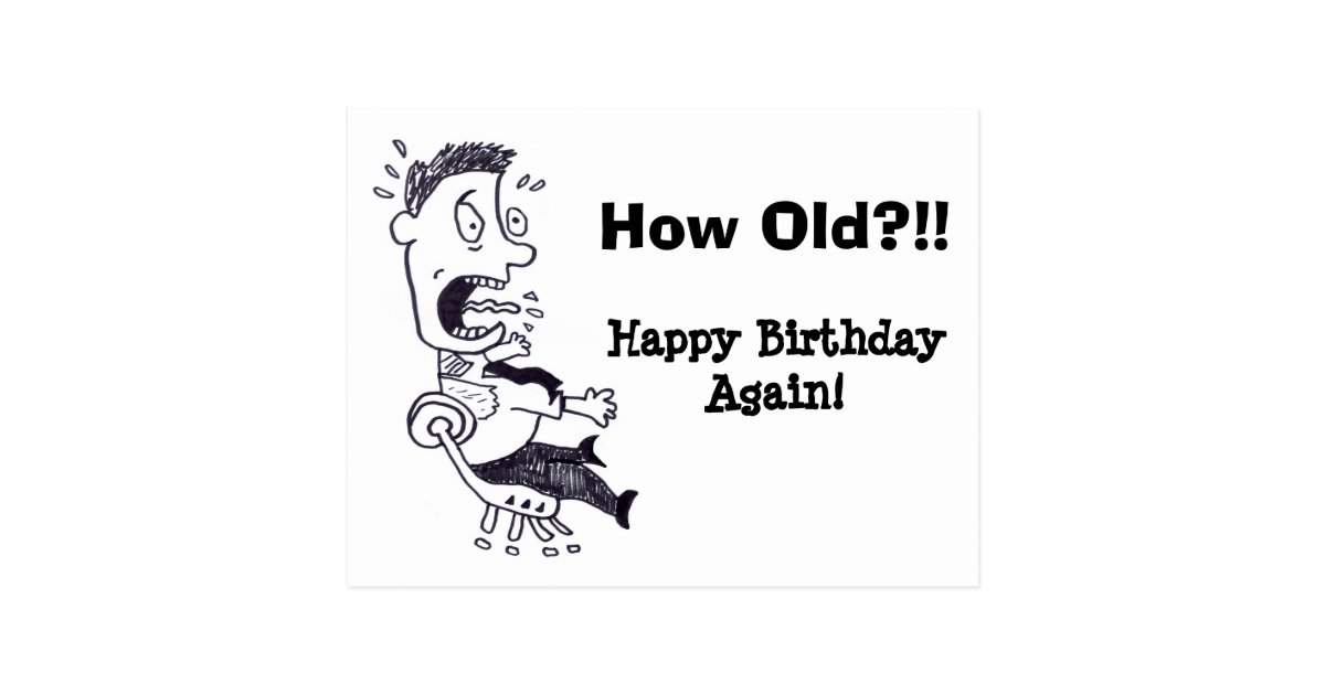 How Old Birthday Postcard