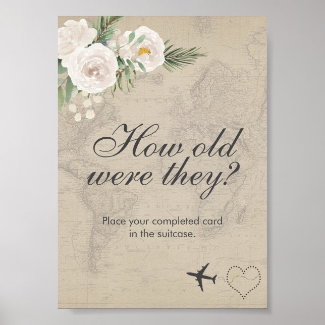How Old Bridal Shower Travel Theme Party  Poster (Front)