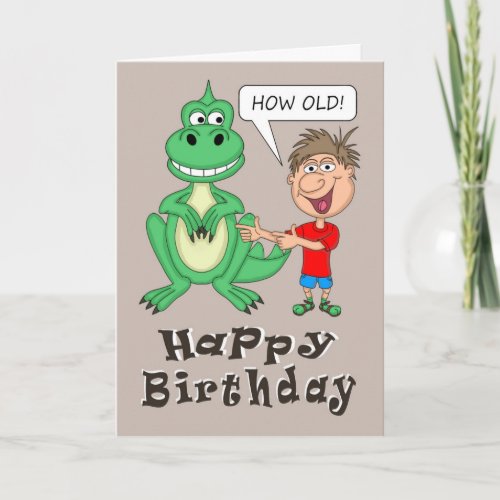 How old dinosaur birthday card