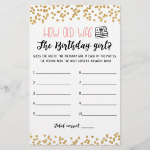 How old was Birthday girl Birthday Party game
