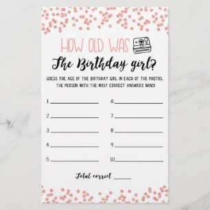 How old was Birthday girl Birthday Party game