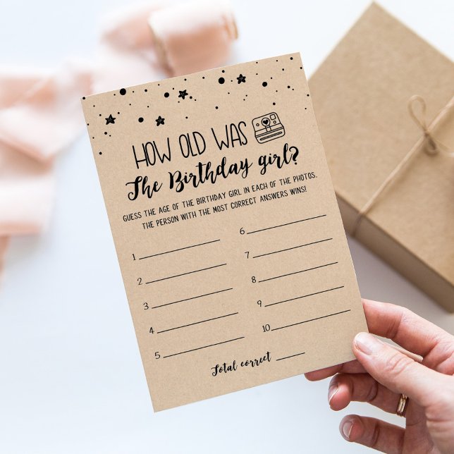 How old was Birthday girl Game Birthday party Card (Creator Uploaded)