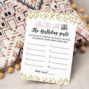 How old was Birthday girl Game Card