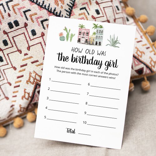 How old was Birthday girl Game Card