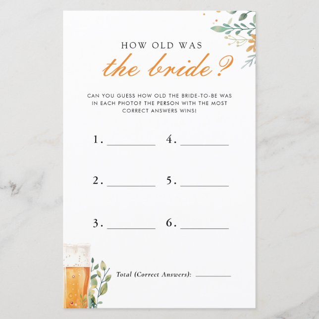 How Old Was Bride Love is Brewing Bridal Shower (Front)