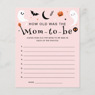 How Old was Mom Pink Halloween Baby Shower Game