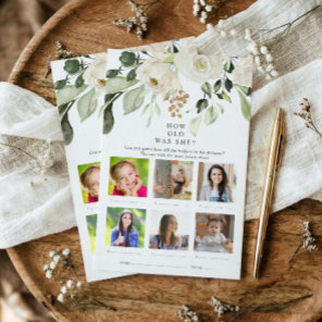 How Old Was She Photo Floral Bridal Shower Game