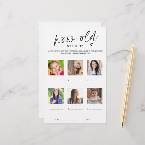 How Old Was She Photos Modern Bridal Shower Game 