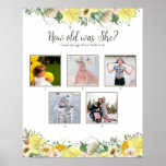 How Old Was She? Shower Game Poster With Photos at Zazzle