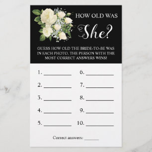 How old was She? White Rose Game Card Flyer