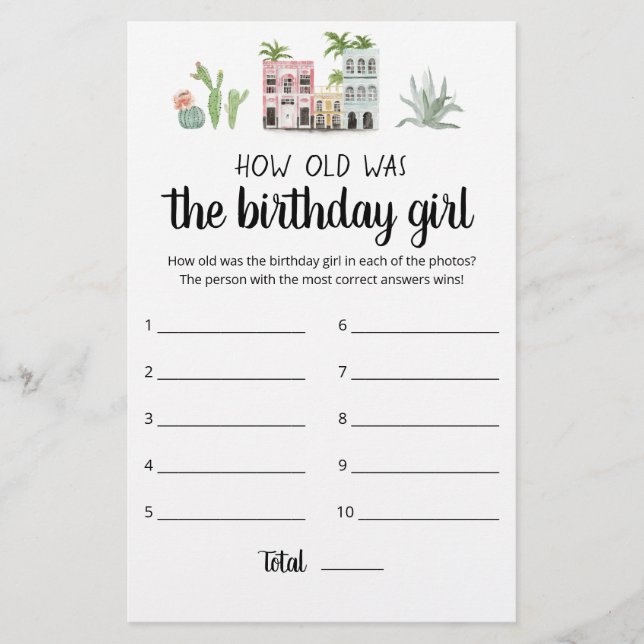 How Old Was The Birthday Girl game (Front)